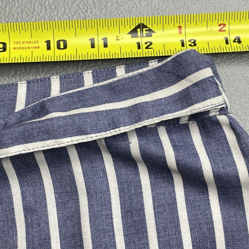 Altar'd State Striped Mini Skirt Womens S Tie Waist Button Pockets Blue White - Picture 4 of 8